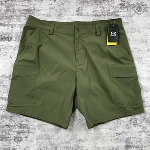 NWT Under Armour UA Fish Hunter 2.0 Storm‎ Cargo Shorts Men's 38 Olive Green
